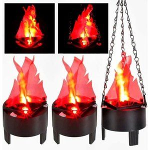 Macarrie 3D Effect Flame Lamp, 5.12 in, Red Silk Fabric, LED Fake Fire